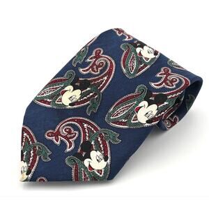 Vintage Disney Mickey Mouse Paisley  Blue Novelty Balancine Men’s Necktie